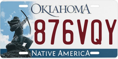 OK license plate 876VQY