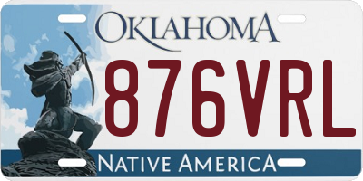 OK license plate 876VRL