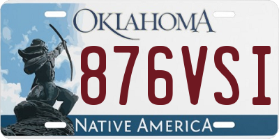 OK license plate 876VSI