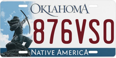 OK license plate 876VSO