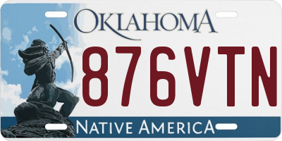 OK license plate 876VTN
