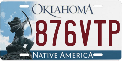 OK license plate 876VTP