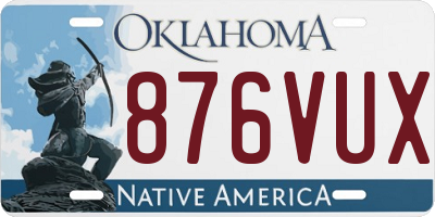 OK license plate 876VUX