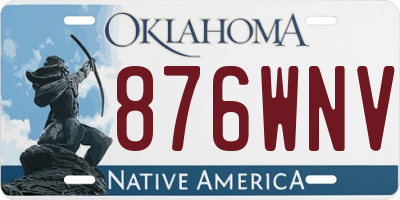 OK license plate 876WNV