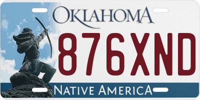 OK license plate 876XND