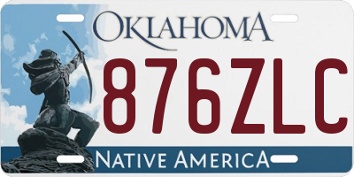 OK license plate 876ZLC