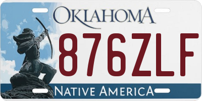 OK license plate 876ZLF