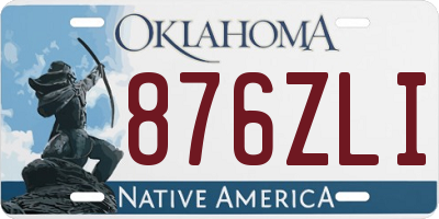 OK license plate 876ZLI