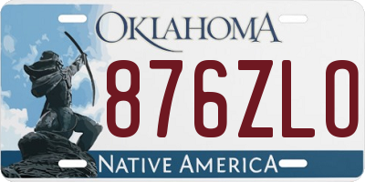 OK license plate 876ZLO
