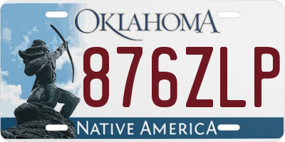 OK license plate 876ZLP
