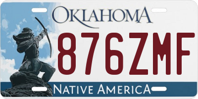 OK license plate 876ZMF