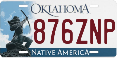 OK license plate 876ZNP