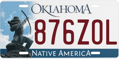 OK license plate 876ZOL