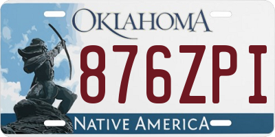 OK license plate 876ZPI
