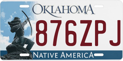 OK license plate 876ZPJ