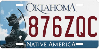 OK license plate 876ZQC