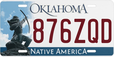 OK license plate 876ZQD