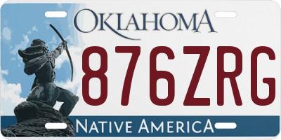 OK license plate 876ZRG