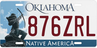 OK license plate 876ZRL