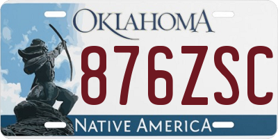 OK license plate 876ZSC