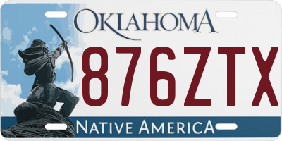 OK license plate 876ZTX