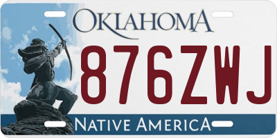 OK license plate 876ZWJ