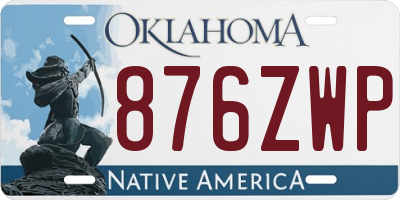 OK license plate 876ZWP
