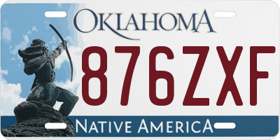 OK license plate 876ZXF