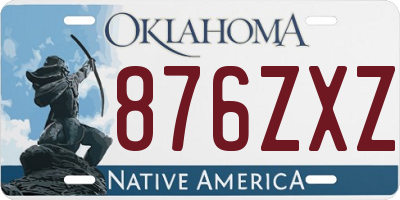 OK license plate 876ZXZ