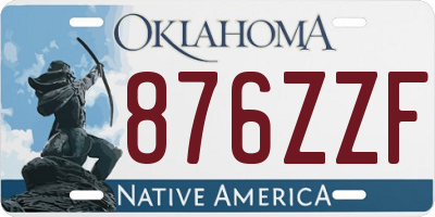 OK license plate 876ZZF