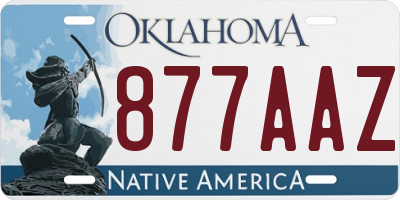 OK license plate 877AAZ