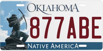 OK license plate 877ABE