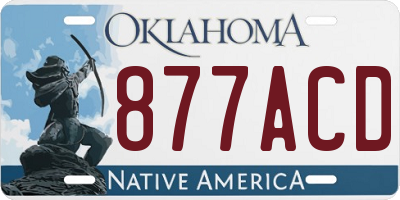 OK license plate 877ACD