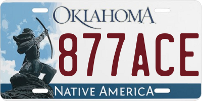 OK license plate 877ACE