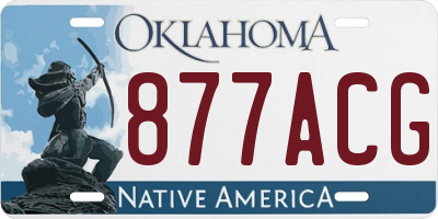 OK license plate 877ACG