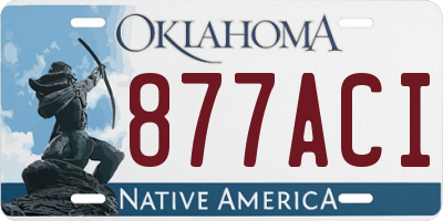 OK license plate 877ACI