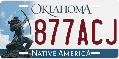 OK license plate 877ACJ