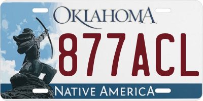 OK license plate 877ACL