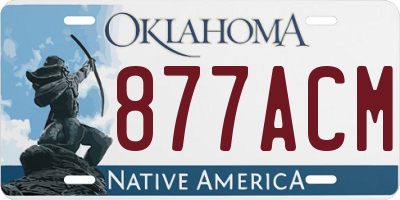 OK license plate 877ACM