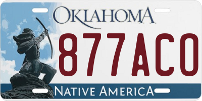 OK license plate 877ACO