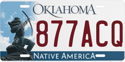 OK license plate 877ACQ