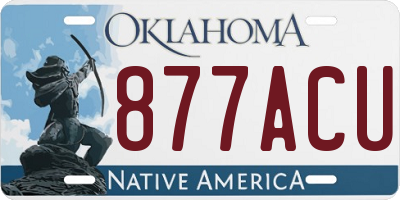 OK license plate 877ACU