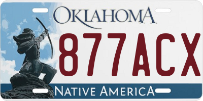 OK license plate 877ACX