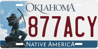 OK license plate 877ACY
