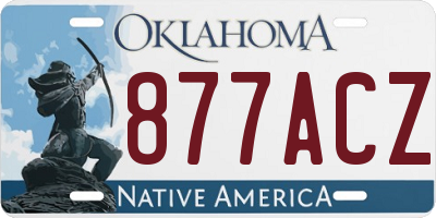 OK license plate 877ACZ