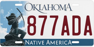 OK license plate 877ADA