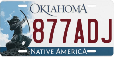 OK license plate 877ADJ