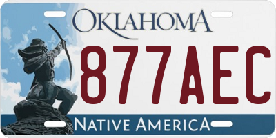 OK license plate 877AEC