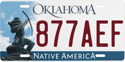 OK license plate 877AEF
