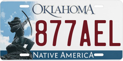 OK license plate 877AEL
